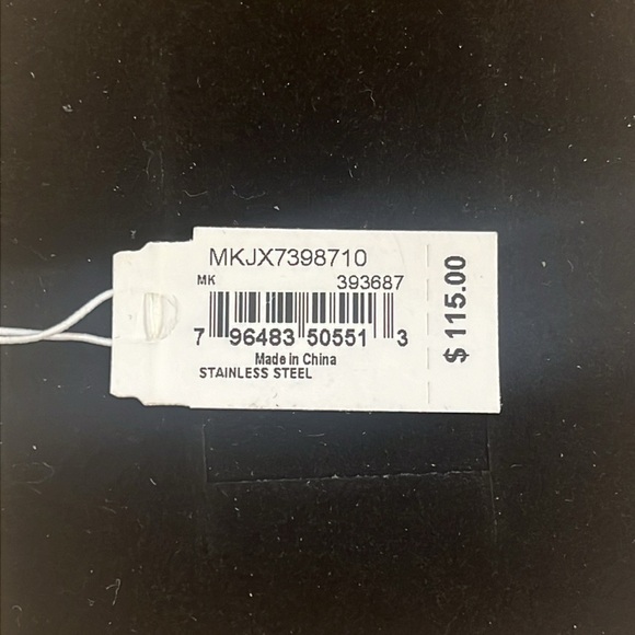 Brand New Michael Kors Gold Tone Rhinestone Heart Logo Charm Locket Necklace - Picture 9 of 13